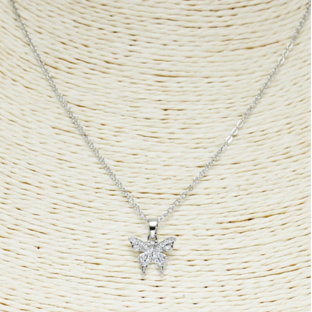 Silver butterfly necklace